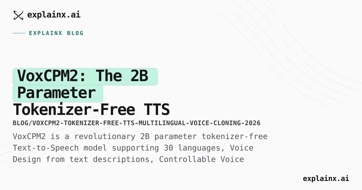 VoxCPM2: The 2B Parameter Tokenizer-Free TTS Model That Does Voice Design, Multilingual Speech, and True-to-Life Cloning (2026)
