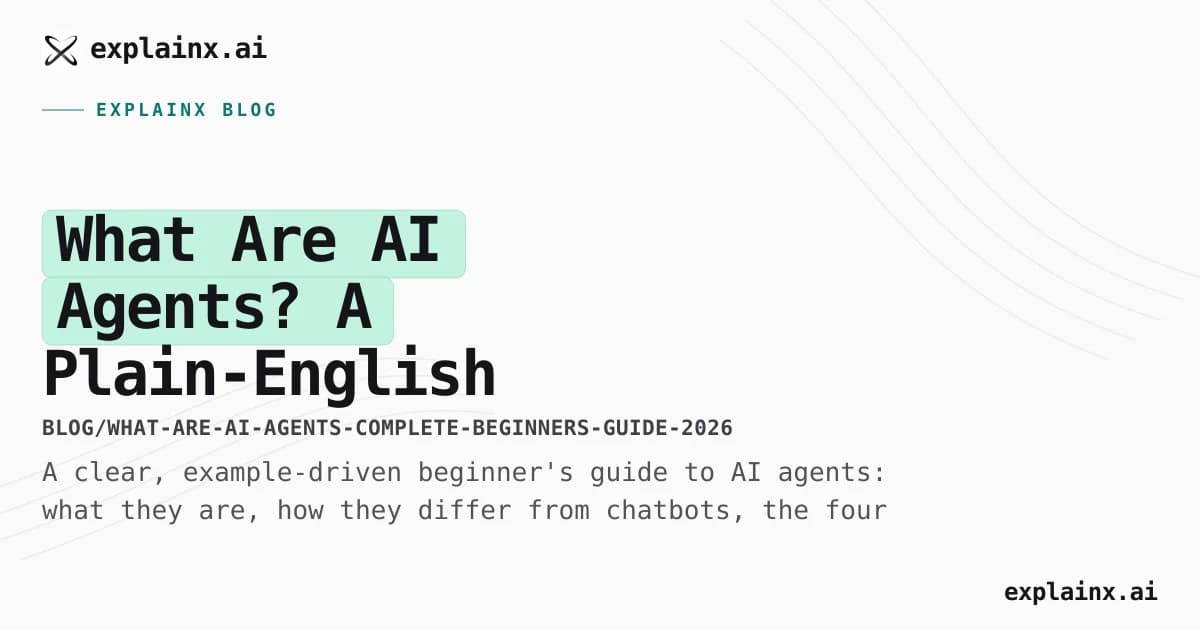 What Are AI Agents? A Plain-English Beginner's Guide (2026)