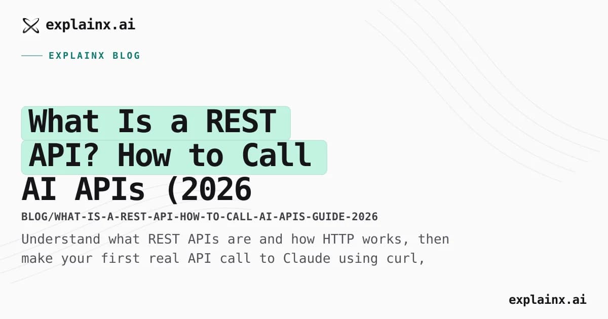What Is a REST API? How to Call AI APIs (2026 Beginner's Guide)