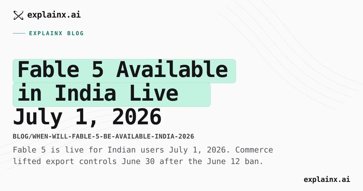 Fable 5 Available in India — Live July 1, 2026