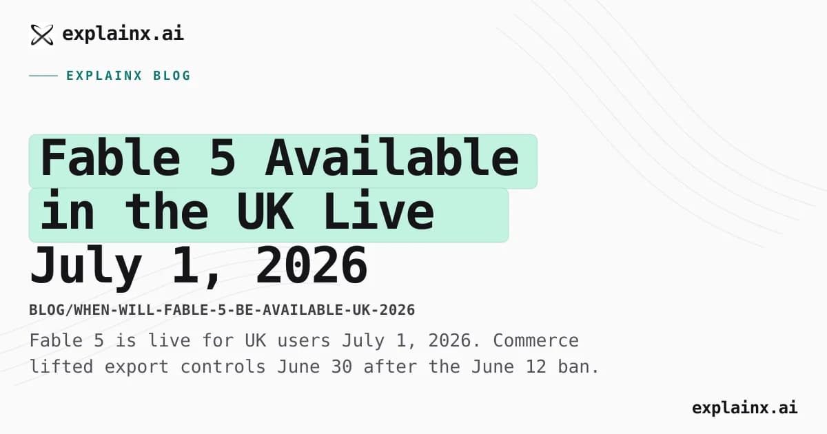 Fable 5 Available in the UK — Live July 1, 2026