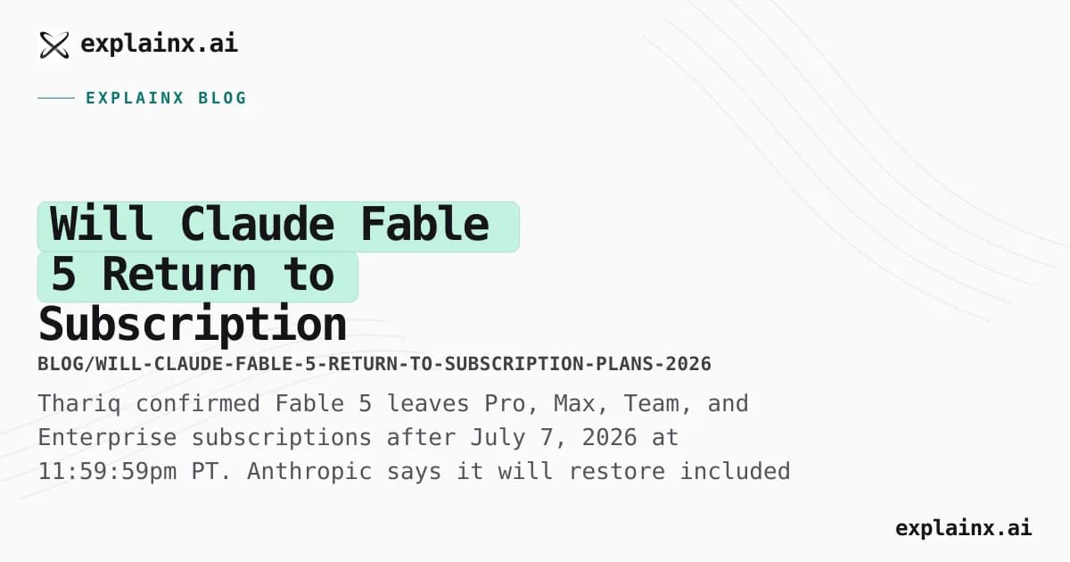 Will Claude Fable 5 Return to Subscription Plans? July 7 Deadline and What Anthropic Promised