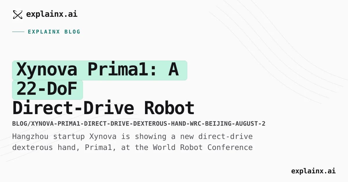 Xynova Prima1: A 22-DoF Direct-Drive Robot Hand Headed to WRC Beijing
