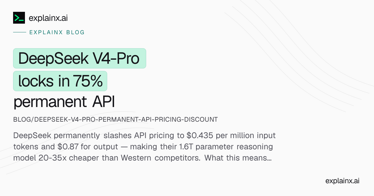 DeepSeek V4-Pro locks in 75% permanent API discount: