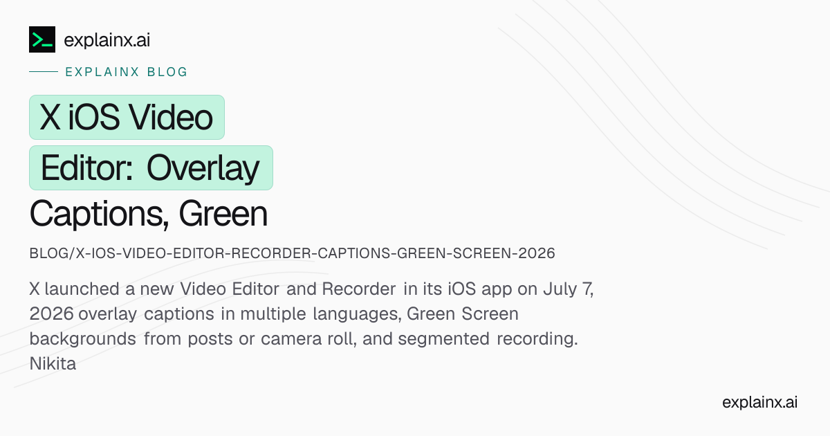 X iOS Video Editor: Captions, Green Screen (July 2026)