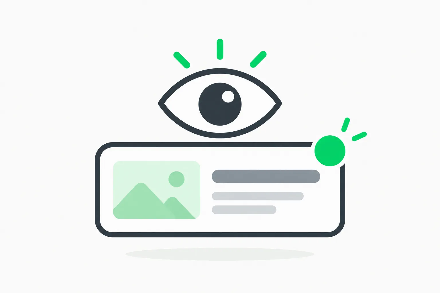A banner frame with an eye above it, standing for the ad slot Claude no ads policy leaves out and ChatGPT adds