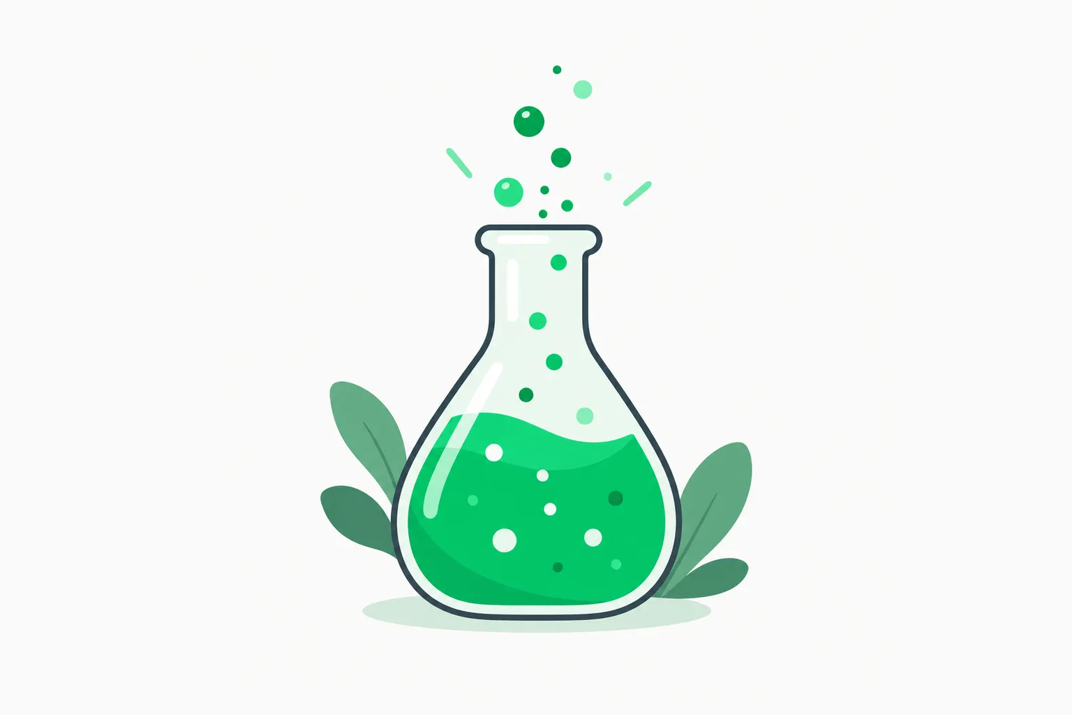 A flask of green liquid with rising dots, standing in for the lab setting behind the Nikon Small World in Motion microscope video
