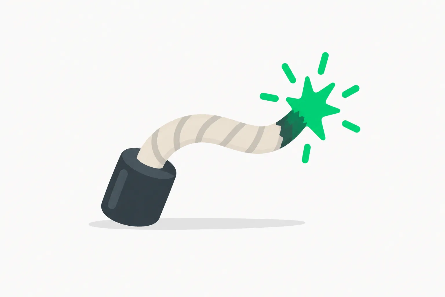 A short fuse with a green spark showing how X ranking now focuses on attention and time spent