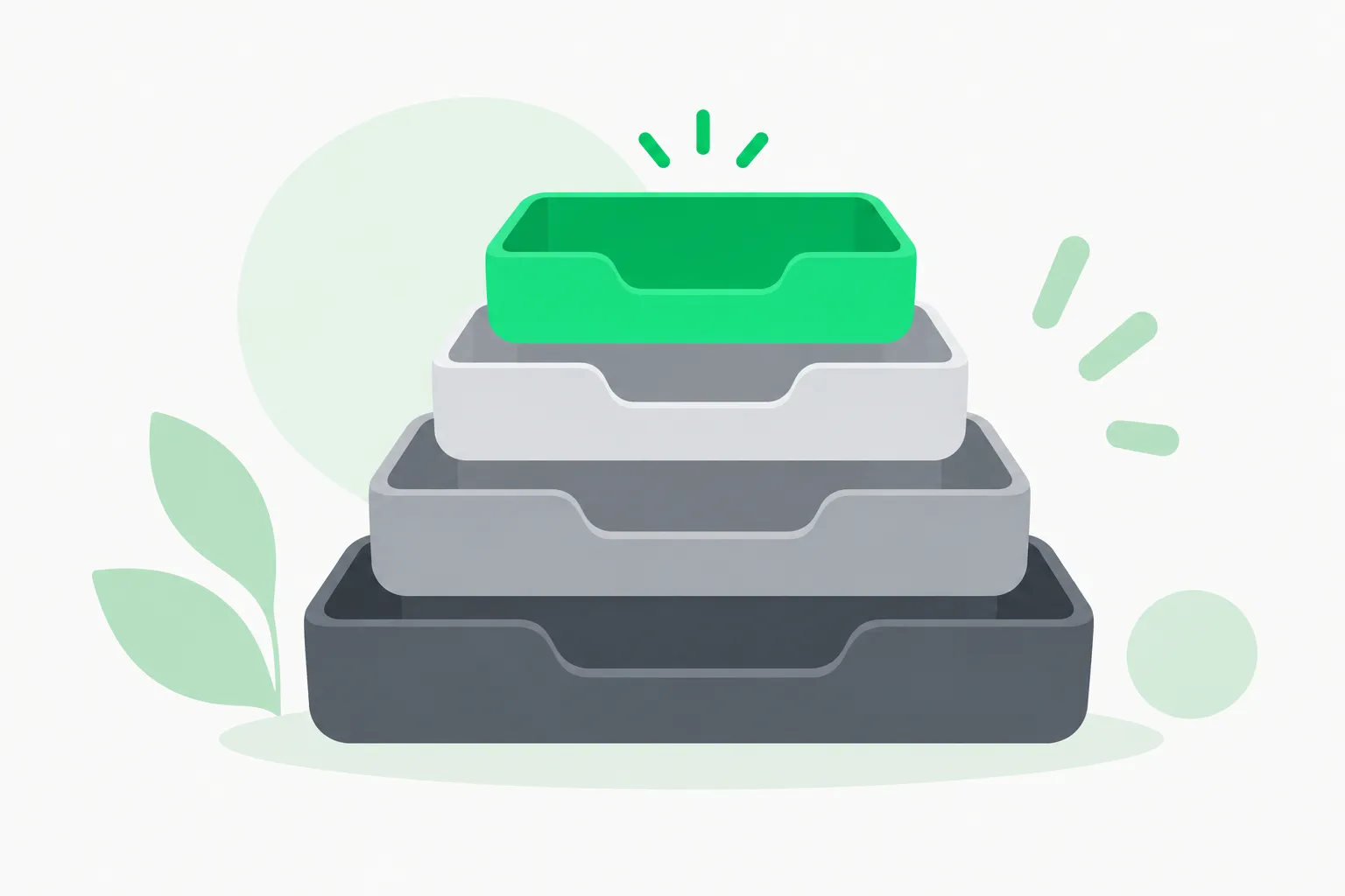 A stack of trays of increasing width, picturing physical versus logical batch size in the tri-modal masked diffusion recipe