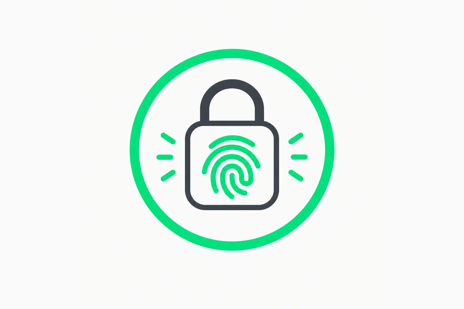 Fingerprint-and-lock graphic representing access controls against an OpenAI recording device style insider threat