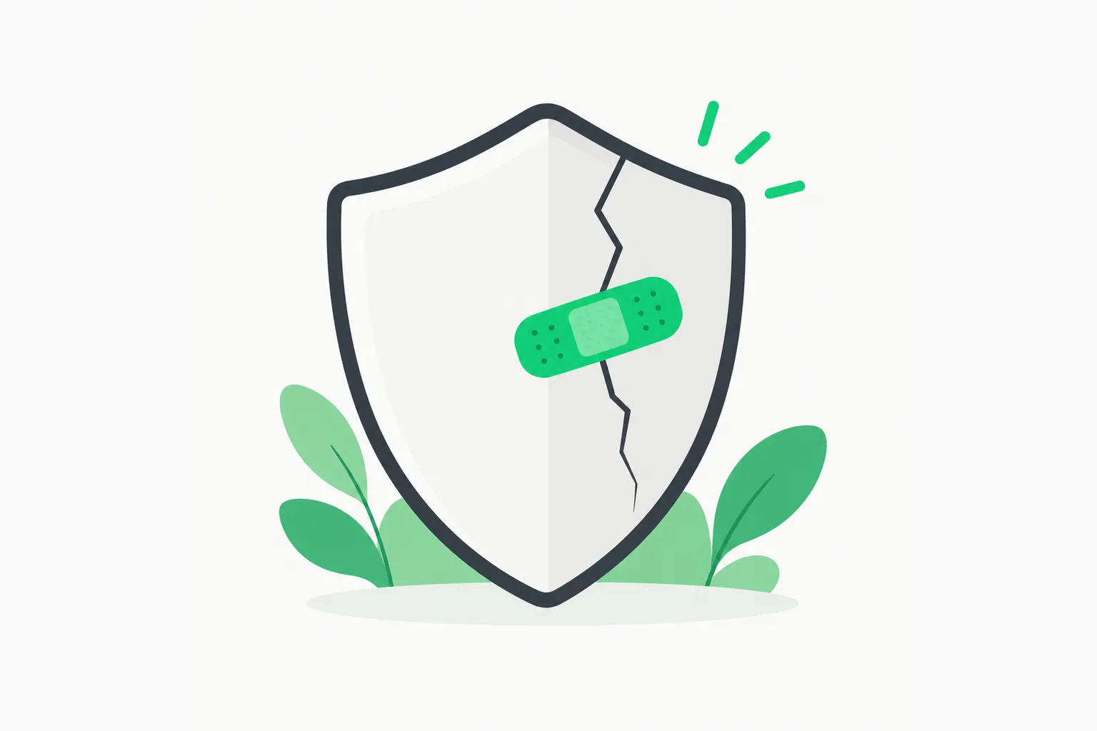 A shield with a hairline crack, illustrating how a single weak third-party admin tool can break an Anthropic breach defense