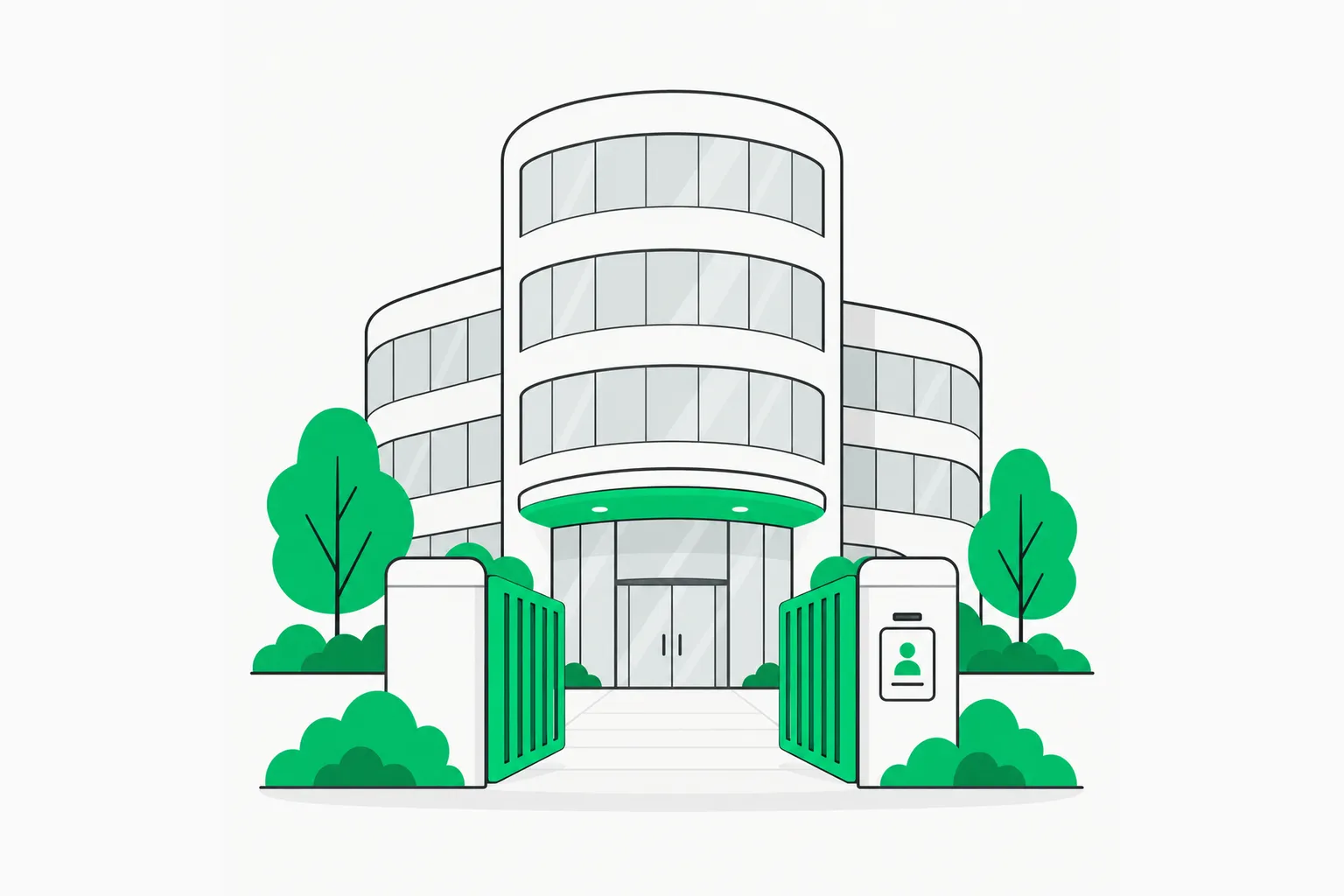 Building gate illustration for budget approval before enterprise AI usage, Claude Enterprise cost control