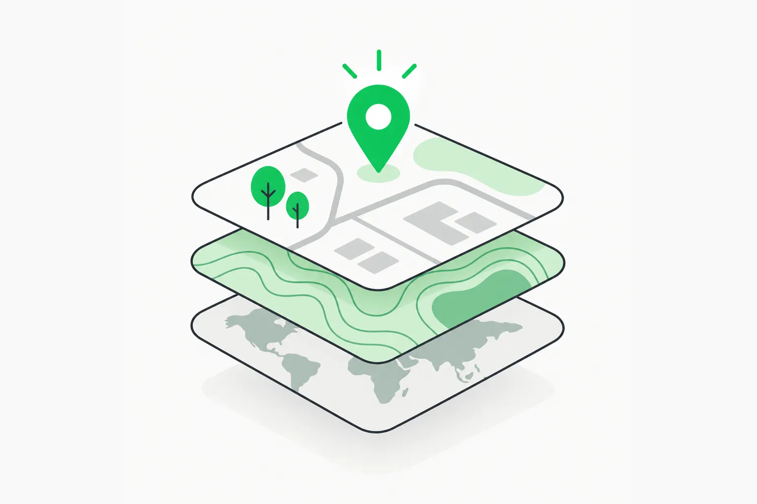 Map pins layered over terrain, showing why an AI hiking route needs real map data