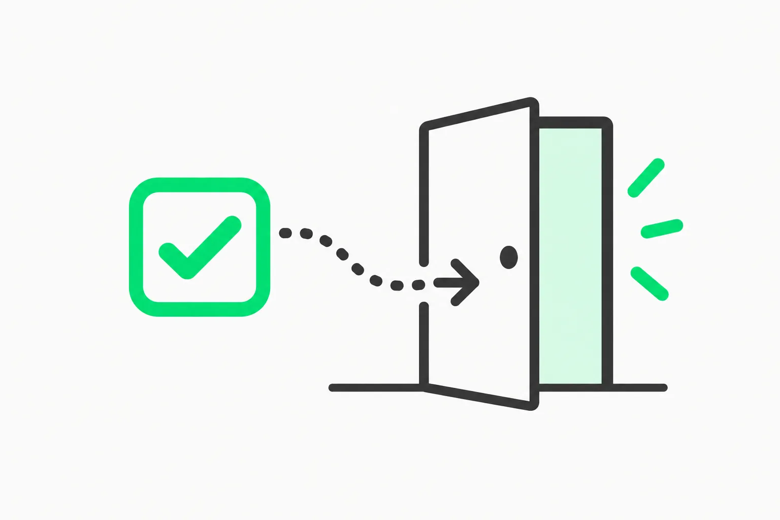 A checkbox next to an exit door illustrating the opt-out and data-retention choices for a free hosted model
