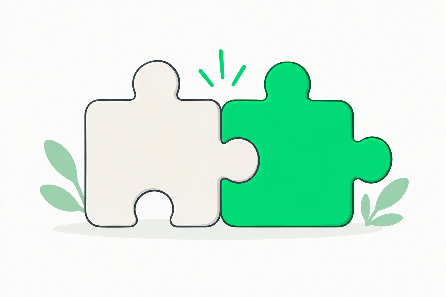 Partnership puzzle pieces joining, representing the reported NTT Data and Anthropic agreement still being negotiated