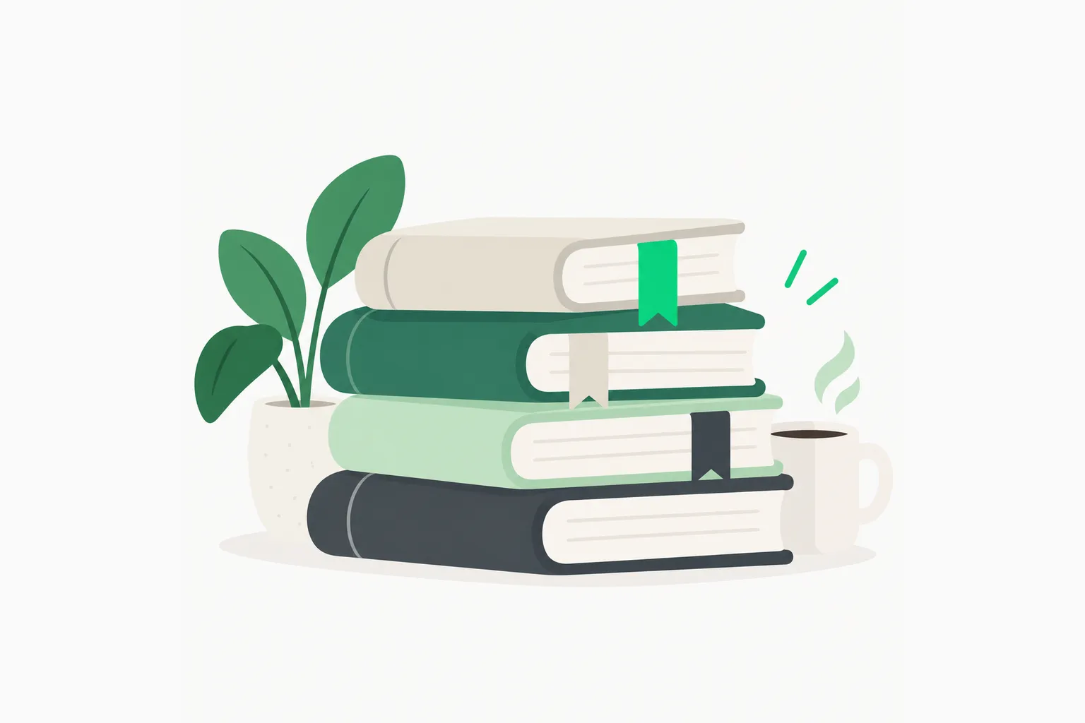 A stack of books with bookmark ribbons, representing the titles at issue in the Anthropic book-training litigation