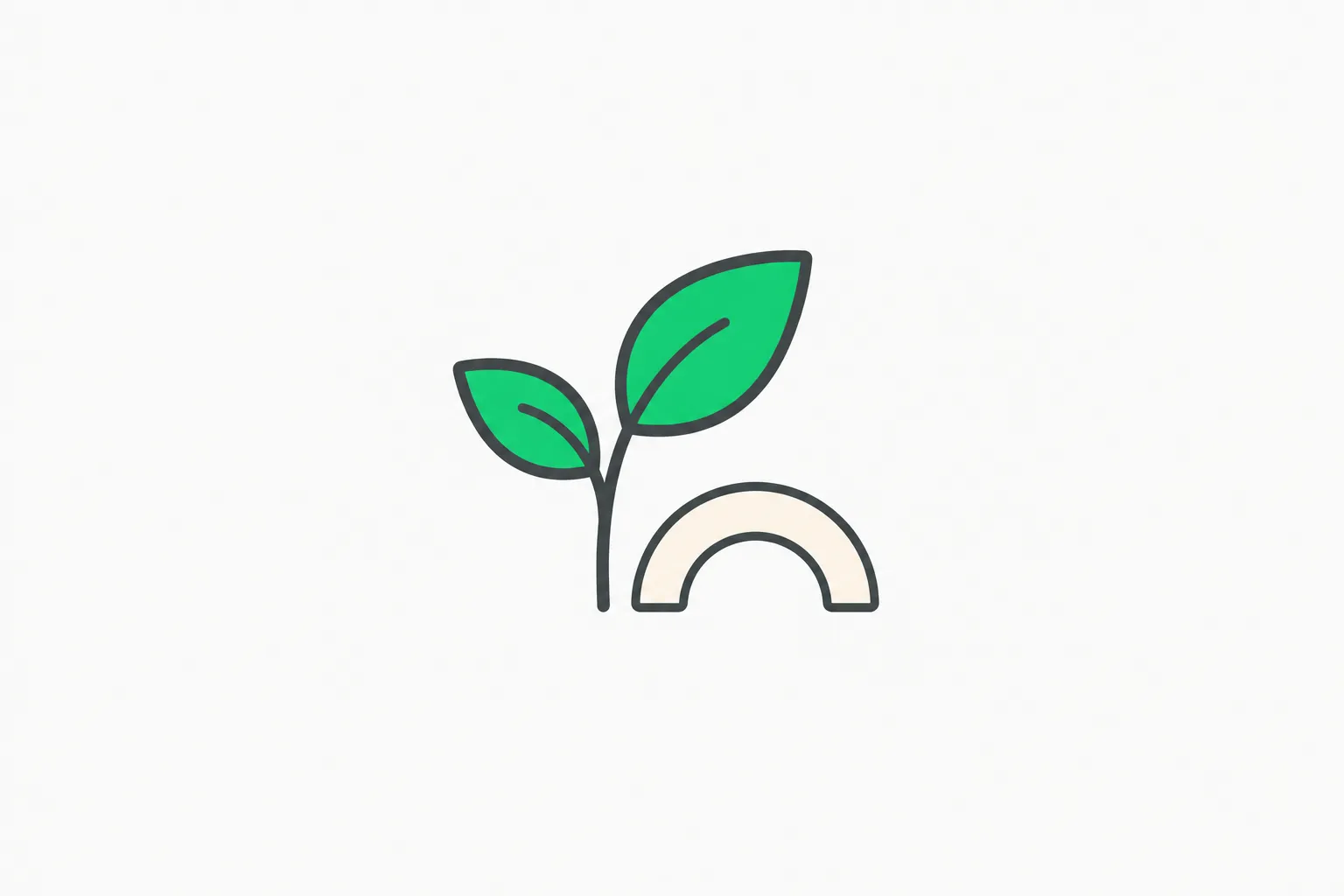 Sprout beside a blank measuring arc representing difficulty proving enterprise AI return on investment