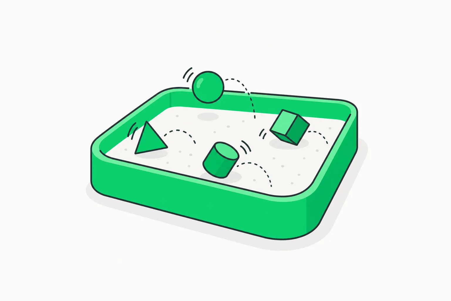 Sandbox box playground illustration for Agent Swarm workers isolated in Docker containers