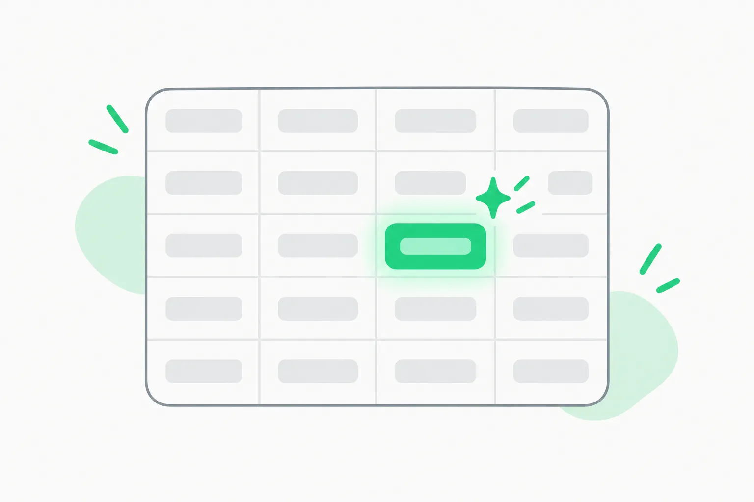 Spreadsheet grid with one highlighted cell representing a recommended menu price per restaurant