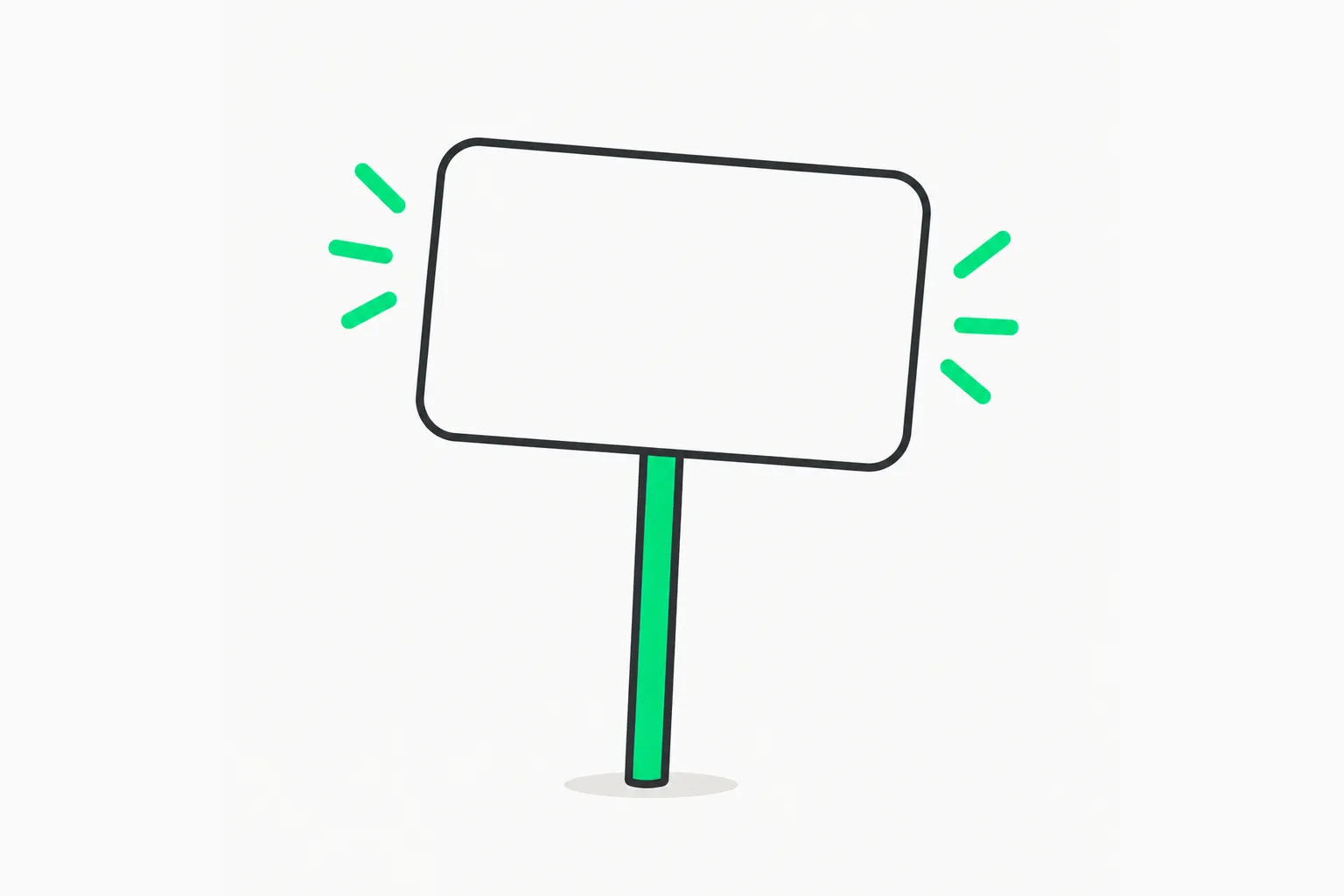 A rounded blank sign on a stick, standing in for workers affected by AI job displacement