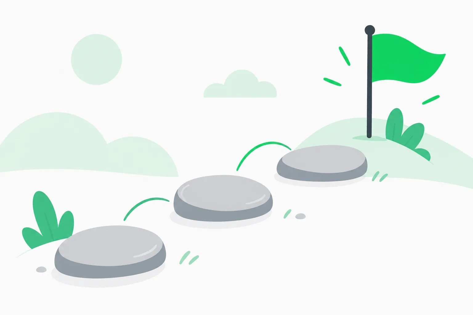 A stepwise route of stepping stones, an image for tutor-style AI that guides instead of answering