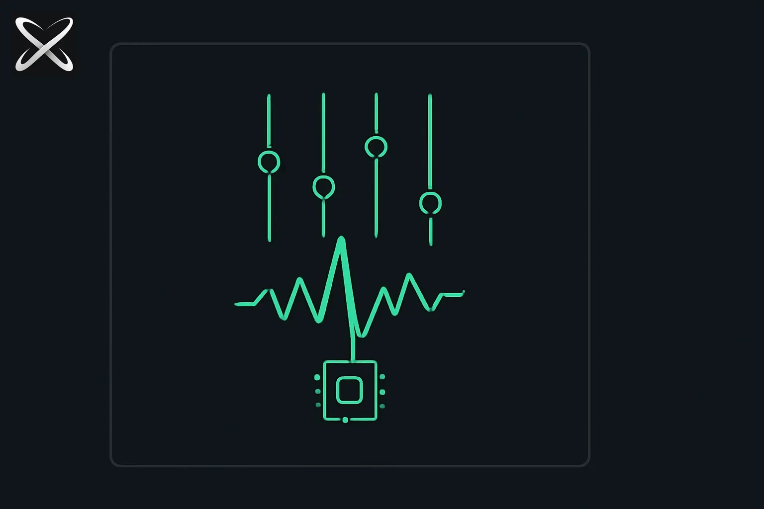 ACE-Step UI local AI music — waveform rising from a standalone chip into a layered mixer slider panel