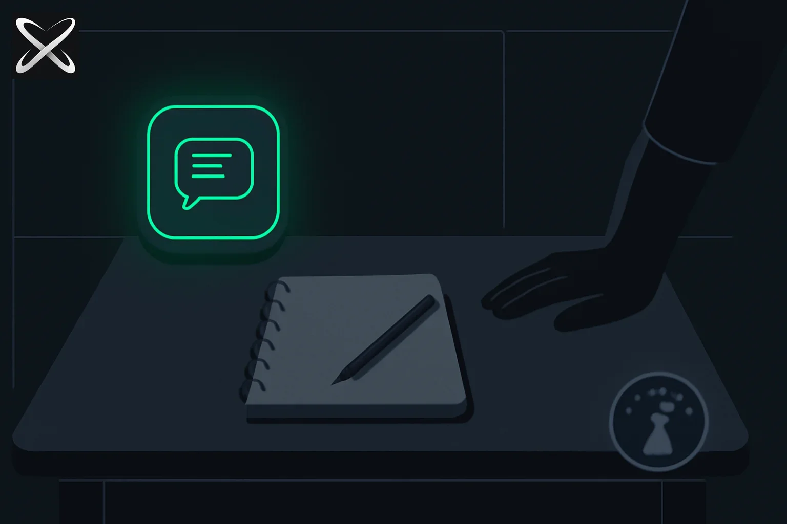 AI and parenting diagram: a child's homework desk with a chat window, a parent's guiding hand, and an age-scale dial