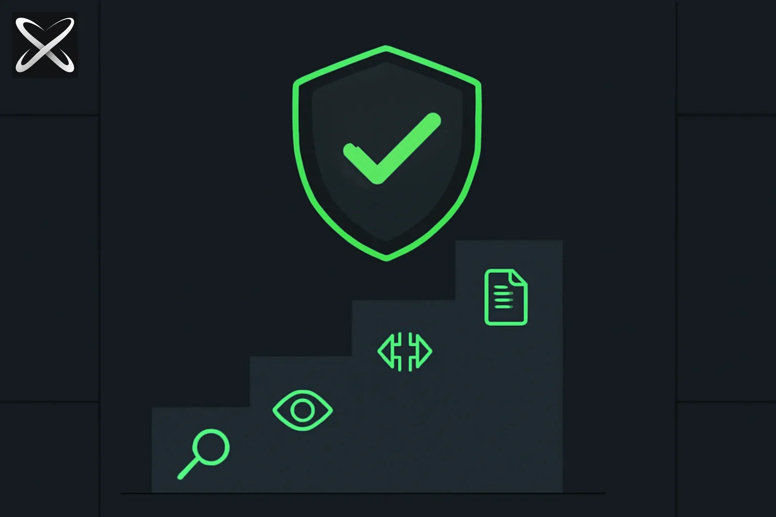Azure AI-103 exam guide — a certificate badge atop a staircase of four distinct domain-topic steps