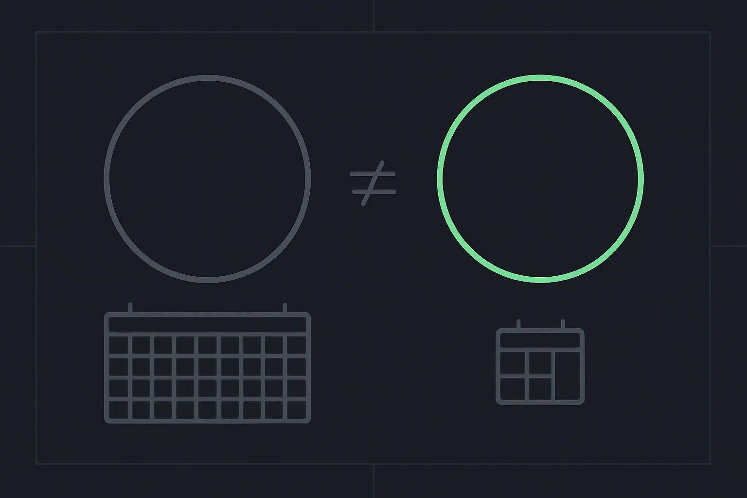 Diagram comparing monthly active users and weekly active users as equal-looking totals measured over different time windows