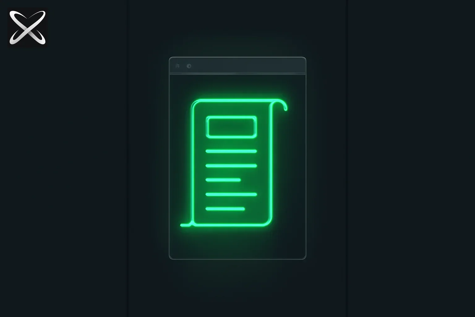 LLM context window explained — a document strip glowing inside a window frame while the rest fades outside its bounds