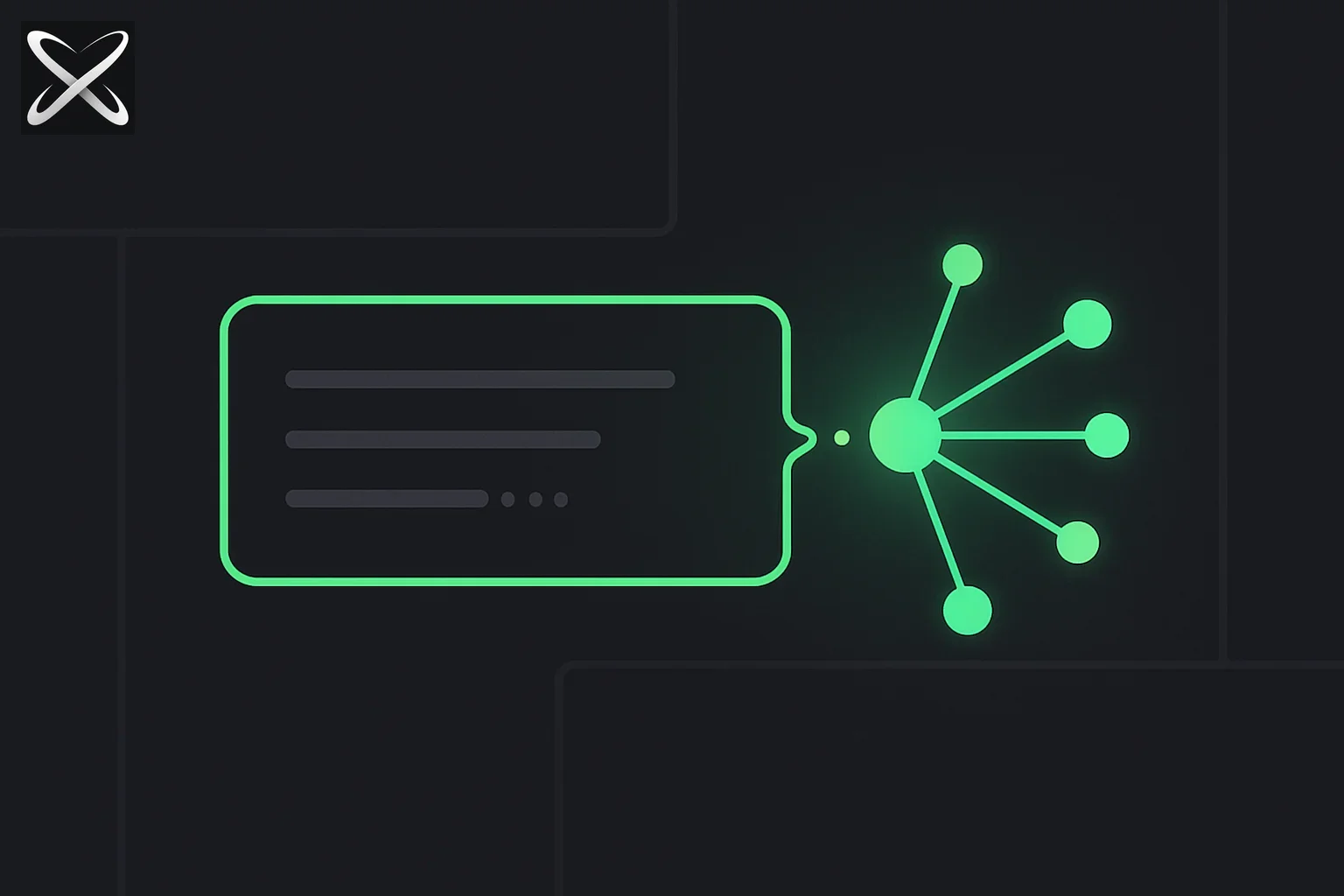 A chat message transforming into a glowing diagram, symbolizing Melo generating a real-time interactive illustration mid-lesson