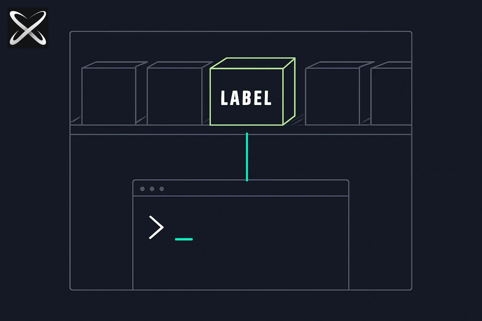 npx skills install diagram showing one skill box sliding out of a shelf registry into a terminal