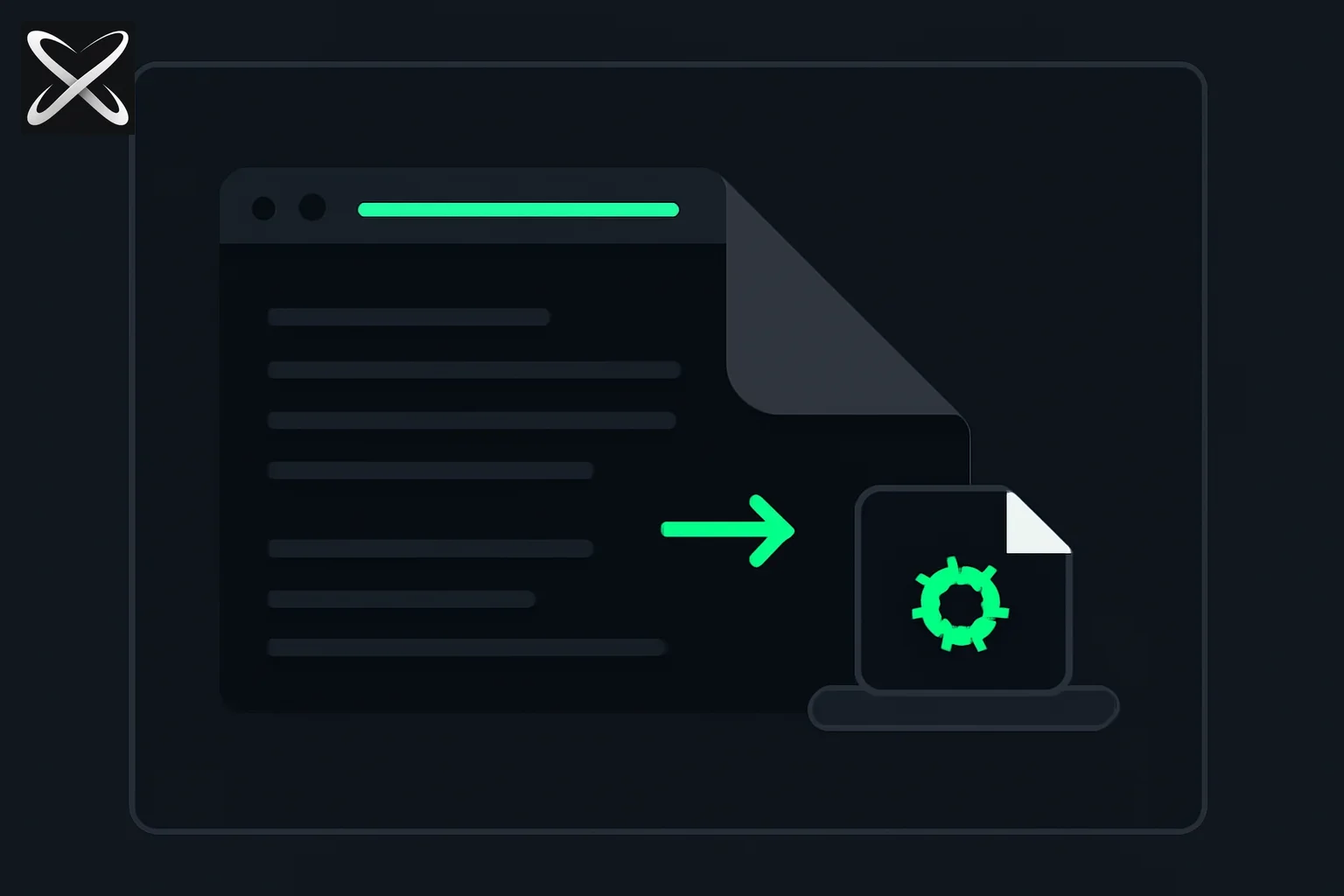 Pake diagram: a browser webpage folding into a compact native desktop app icon