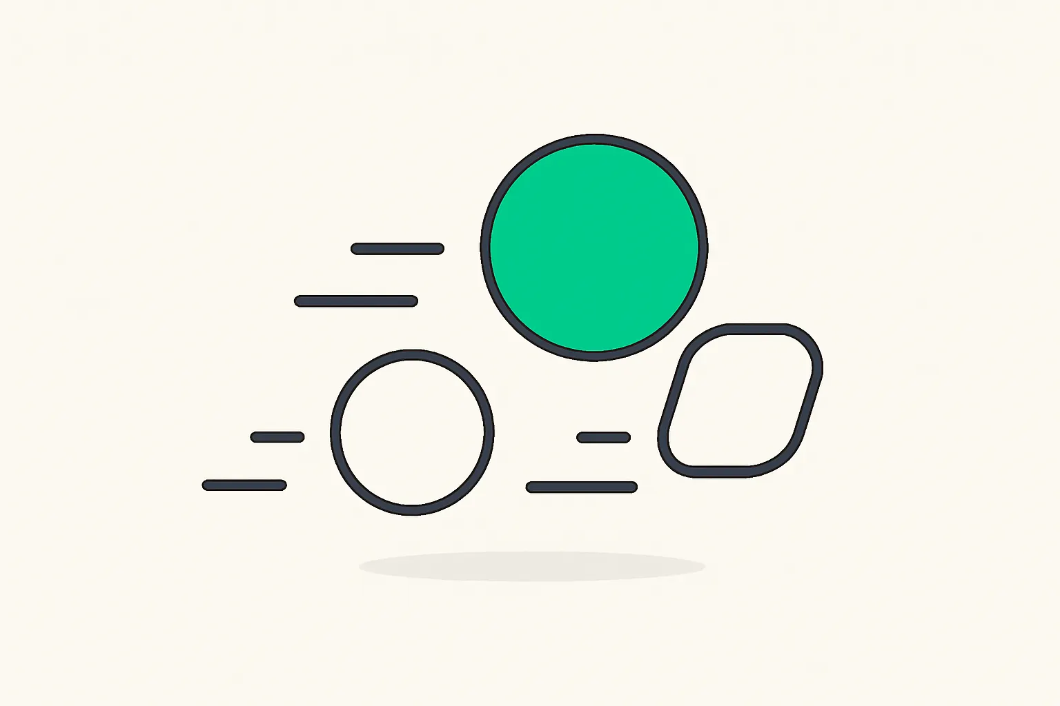 Illustration of geometric shapes moving in formation, representing the Building AI Agents pathway